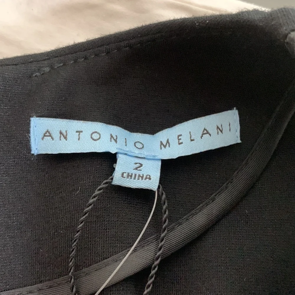 NWT Antonio Melani Luxury Soft Black Leather Sleeveless Dress, 2 - Picture 9 of 10